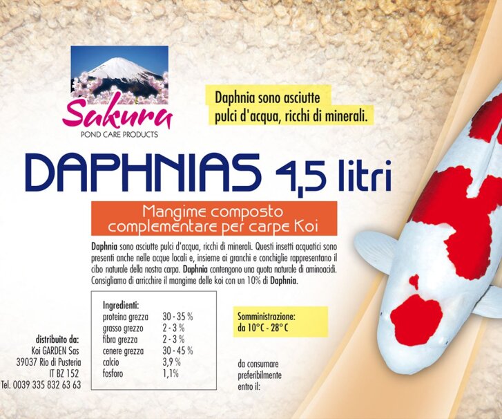 Daphnia - puces deau 4,5 litres nourriture pour Koi, poissons rouges